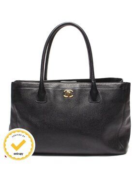 Chanel Tote Bag Gold Caviar Leather Executive